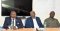 Le Ministre de la Défense Nationale et des Anciens Combattants de la République du Burundi, SEM. Emmanuel Ntahomvukiye (à gauche), le Directeur de l'EASF, Dr. Abdillahi Omar Bouh, et un Responsable de l'Ouganda lors de la séance d’information dur le déploiement aux Comores.