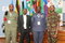 The Head of Mission Amb. Godfrey Kwoba (2nd from left), the Exercise Director Brig Dixon Chivatsi (right), the Mission Chief of Staff Col Abdallah Rafick (left) and Lt Col Alexis Kayisire from the Joint Mission Analysis Cell in a group photograph after the official launch of the exercise play.