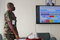 Exercise's Director Brig Dixon Chivatsi rolls out a presentation on the exercise play to EASF's leadership. 