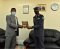 EASF Director, Brig. Gen. Getachew Shiferaw Fayisa presents a gift to the Rwanda Defence Attache Brig. Gen. Joseph Demali.