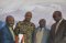 Le Directeur de l’EASF, Dr. Bouh (à gauche), en compagnie du nouveau Chef d’Etat-major Militaire, le Colonel Abdalla Rafick, le Chef du Département des Opérations de Paix, Le Brigadier Général Henry Isoke et le Chef d'état-major Général, le Major Général (Dr) Charles Rudakabana, le 12 septembre 2019.
