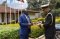 EASF's Head of Peace Support Operations, Brig. Gen. Henry Isoke shares a moment with the Indian Defence Advisor at the High Commission in Nairobi Capt. (Navy) Nitesh Garg on 30th July 2020.