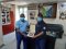 Head of Police Component Col. Ali Mohamed Robleh (left) presents the EASF coat of arms to Head of Djibouti National Gendarmerie Col. Zakaria Hassan ADEN