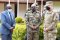 The Head of Peace Operations' Department Brig. Gen. Henry Isoke sharing some notes with the Joint Chief of Staff Brig. Gen. (Dr.) PSC Osman Mohamed Abbas Osman (center) and the USAFRICOM delegation's leader Col. Nic Shapper.