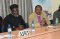 Rev. Father Joseph Mutui, Chairman of Interreligious Council of Kenya (IRCK) (left) with Bishop Dr. John Warari Wakabu, Executive Member of IRCK during the African Peace Award ceremony at EASF Secretariat.