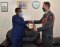 EASF Director presents a gift to the Defence Attache from the Dutch Embassy in Nairobi at the Secretariat on 26th January 2021.